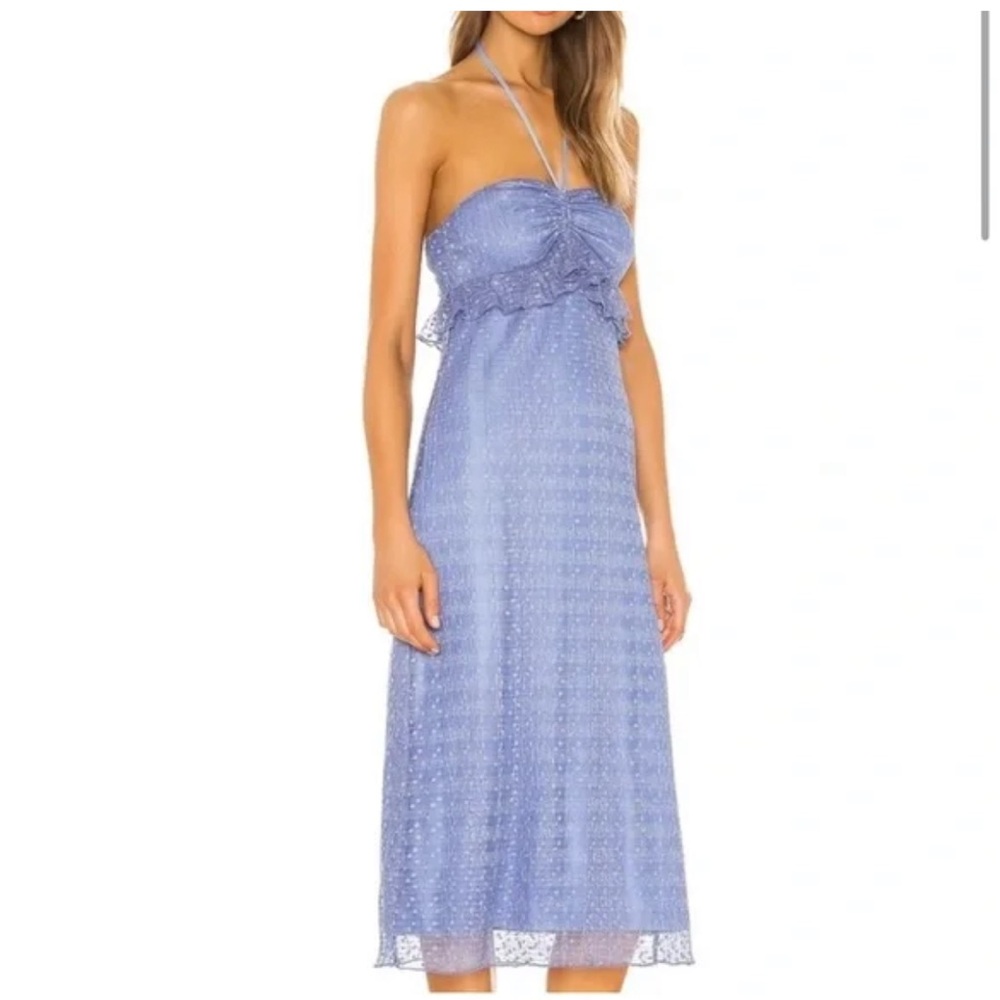 Tularosa Gracelynn Blue Sapphire Lace Halter Dress S